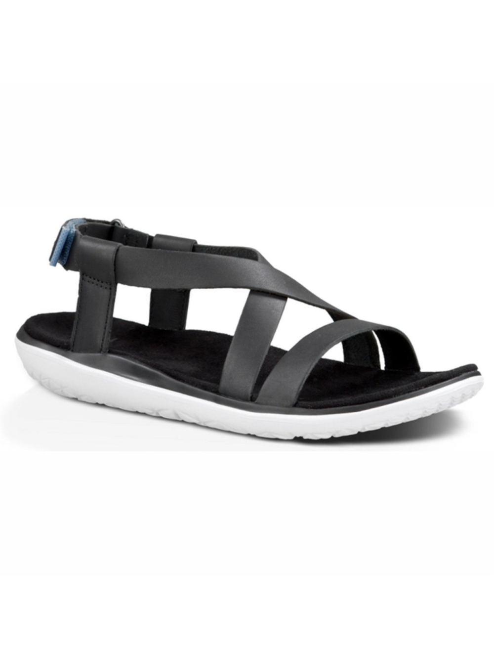 Teva Terra-Float Livia Lux Sandals 6 Black Leather Travel Comfort River EUC